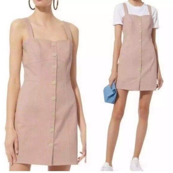 Intermix Square Neckline Mini Dress - Size Small - Picture 1 of 8